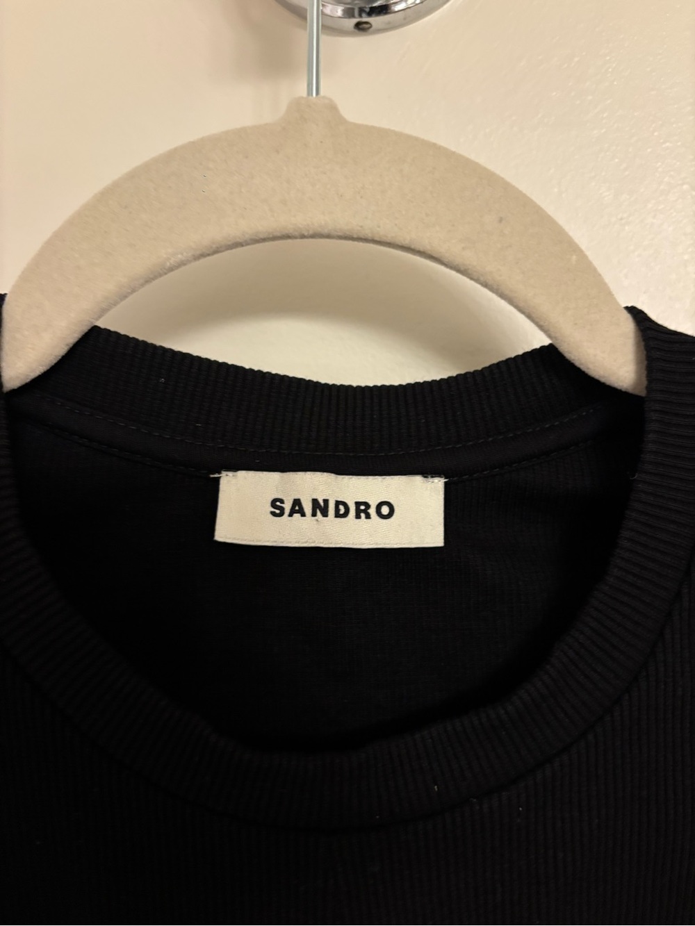 Sandro Black Ribbed Crewneck Tank - Picture 2 of 3